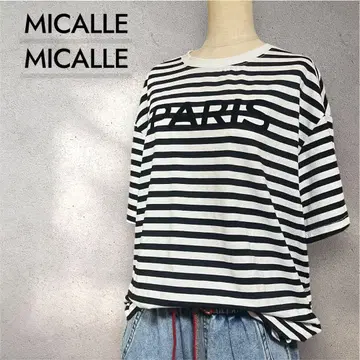 미사용 새상품 MICALLE 보더 PARIS 티셔츠 반팔