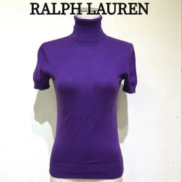 RALPH LAUREN 보라색 하이넥 반팔 니트 사이즈 M