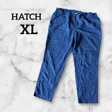 HATCH [ XL ] 꽃무늬 이지 팬츠 블루 릴랙스 팬츠 파랑