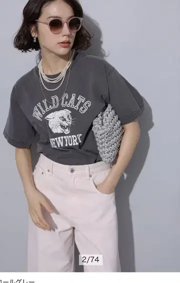 [ 1회 착용 ] Arpege story 빈티지 WILD CATS 티셔츠