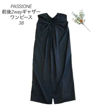 PASSIONE 파시오네 앞뒤 2way 개더 원피스 38 블랙