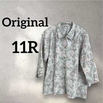 Original [ 11 R ] 꽃무늬 7부 소매 셔츠