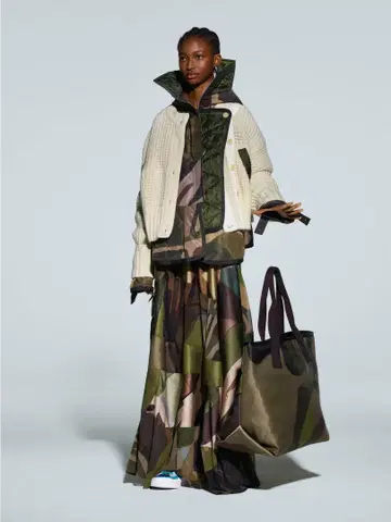 sacai x kaws 2021년 프리폴 카모플라쥬 플레어 스커트