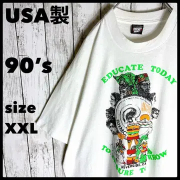 USA 제 90년대 빈티지 티셔츠 XXL 그래픽 아트 프린트
