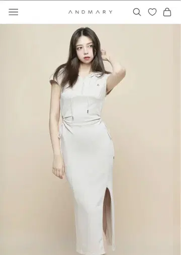andmary Emily 슬릿 드레스 베이지