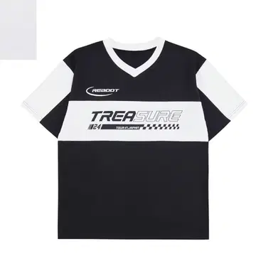 treasure 바이컬러 맨투맨 티셔츠 (BLACK) REBOOT