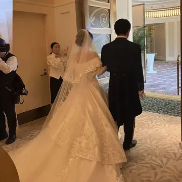 웨딩 베일 3미터 화이트 스팽글 브라이덜