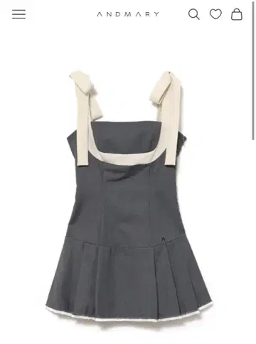 andmary Chuchu pleats 리본 dress 그레이