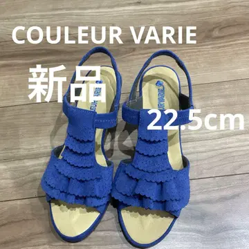 COULEUR VARIE 크롤 발리에 프린지 블루 샌들