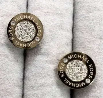 MICHAEL KORS 마이클코어스 파베 디스크 귀걸이 핑크 골드