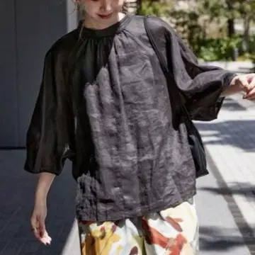 심플리시테 24SS 프렌치 린넨 2way 블라우스 블랙