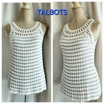 TALBOTS 플리츠 가공 슬리브리스 니트탑