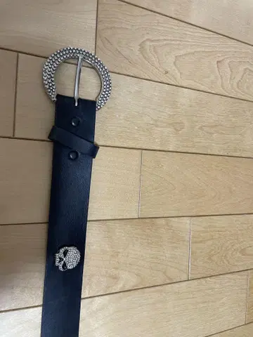 할리데이비슨 천연 가죽 스컬 벨트