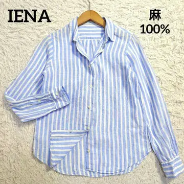 IENA 이에나 린넨 셔츠 린넨100% 긴팔 스트라이프 36 샤리감
