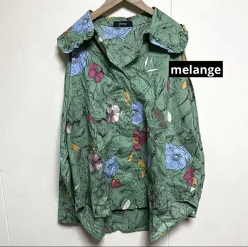 melange 멜란지 넉넉한 꽃무늬 풀오버 셔츠