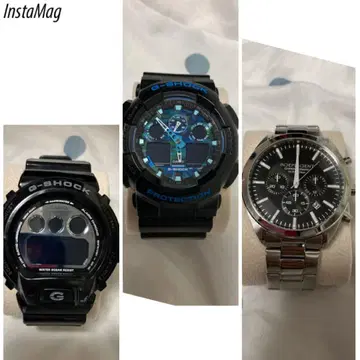[ 3 세트 ] G-SHOCK 디지털 시계 블랙, INDEPENDENT