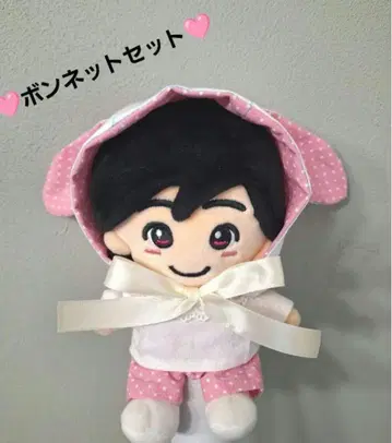 인형 의류 핑크 3점 토끼 귀 보닛 덕질