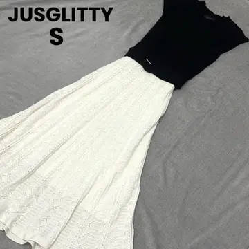 JUSGLITTY 자스그리티 바이컬러 원피스 허리 벨트