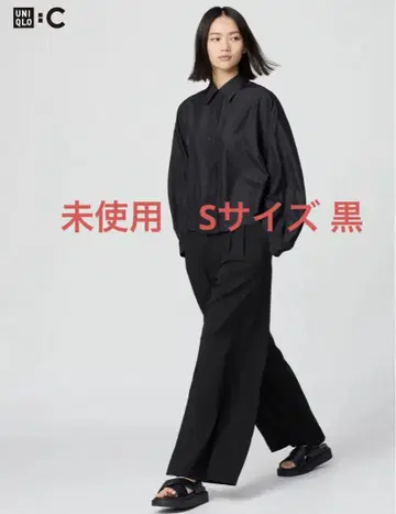 유니클로 감동 턱 와이드 팬츠 S 블랙 UNIQLO:C