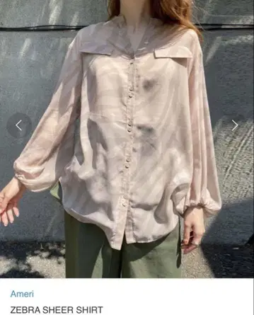 Ameri ZEBRA SHEER SHIRT 베이지