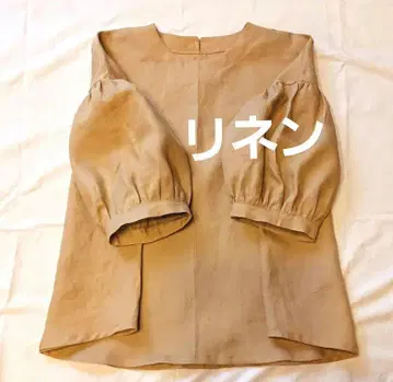 린넨 퍼프 슬리브 플레어 블라우스 핸드메이드