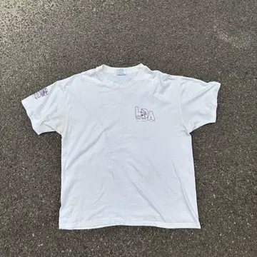 Hanes 화이트 T셔츠 싱글 스티치 USA 제조