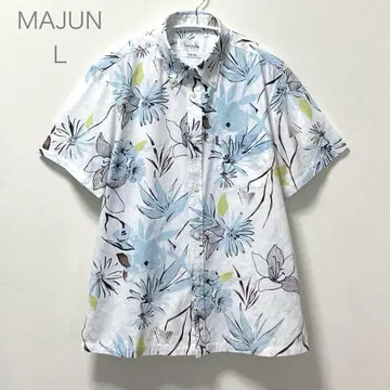 MAJUN 남성용 카리유시 의류 알로하 셔츠 쿨 비즈 오키나와