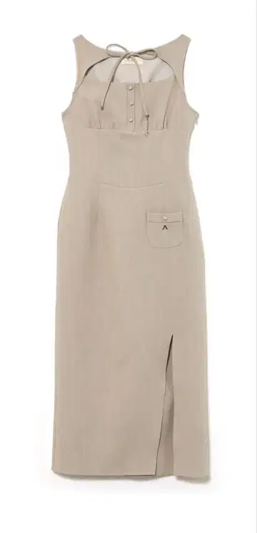 andmary Navi ribbon long dress beige