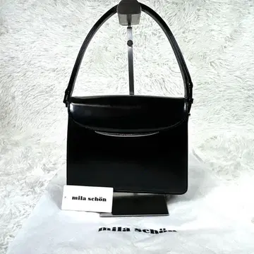 새상품급 밀라 쇤 포멀 백 실버 금장 장식 숄더 로고 블랙