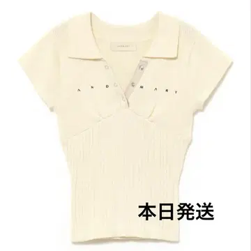 andmary Lindsay logo tops ivory AM1366