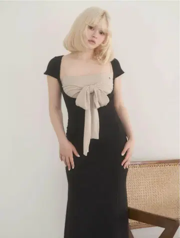 andmary Lady like long dress black