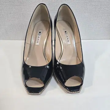 DIANA 블랙 오픈토 하이힐 23.5cm