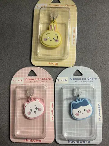 치이카와 스마트폰 USB Type-C 커넥터 참 하치와레 토끼 3종