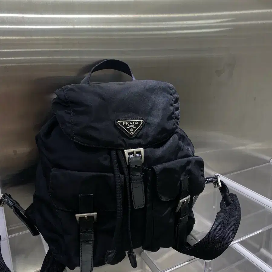 PRADA | 프라다 Prada Pocono Backpack Black Small #프라다백팩