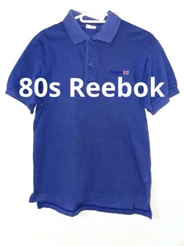 80s Reebok 리복 네이비 피케 셔츠 M 반팔 여름옷