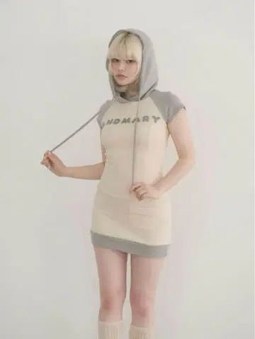 andmary Mary logo mini dress gray