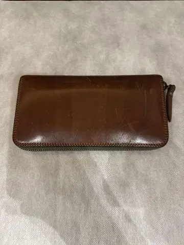 moto 브라운 가죽 장지갑 지퍼식