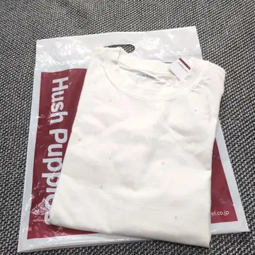 Hush Puppies 화이트 라메 스타 티셔츠 L 사이즈