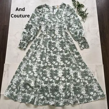 새상품급 And Couture 카슈쿨 플라워 롱 원피스 그린 M