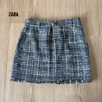 새상품 ZARA 자라 미니 스커트 타이트 스커트 체크 무늬 올 패턴