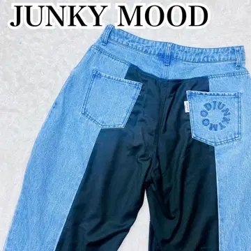 JUNKYMOOD 정키무드 절개 데님 테이퍼드 와이드 팬츠