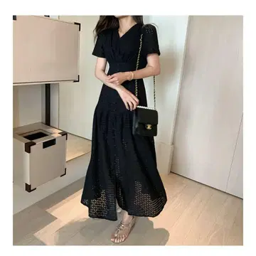 펀칭 롱 원피스