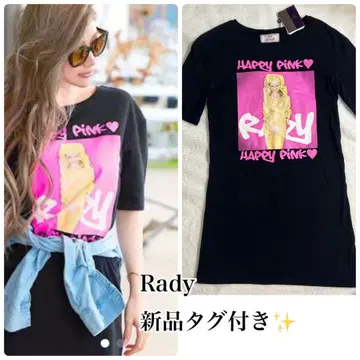 택 포함 새상품 Rady 레이디 해피 핑크 T셔츠 원피스