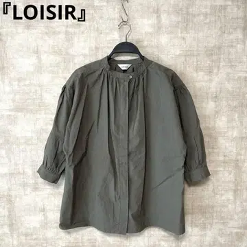 [LOISIR] 밴드 카라 셔츠 돌먼 슬리브 블라우스