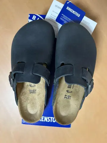 BIRKENSTOCK 블랙 보스턴 37 레귤러 너비