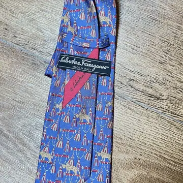 Salvatore Ferragamo 넥타이 실크 파랑 패턴