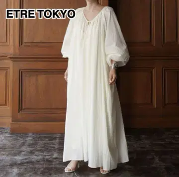 ETRE TOKYO 오픈 백 개더 원피스