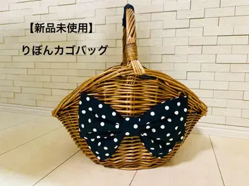 [미사용 새상품] 리본 포함 등나무 카고 가방