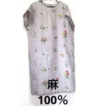 Noa ge 노아제 자수 원피스 린넨100% L