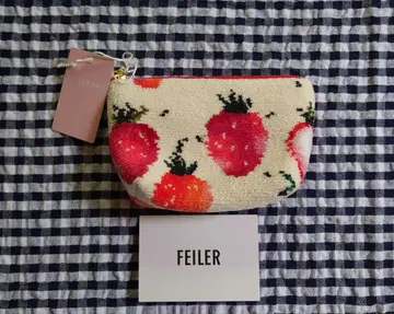 FEILER 라브라리 스트로베리 도트 아이보리 파우치 (소)